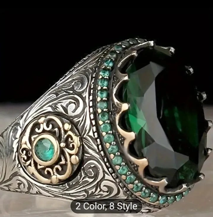 Turkish Design Fashion Stone Rings For Men