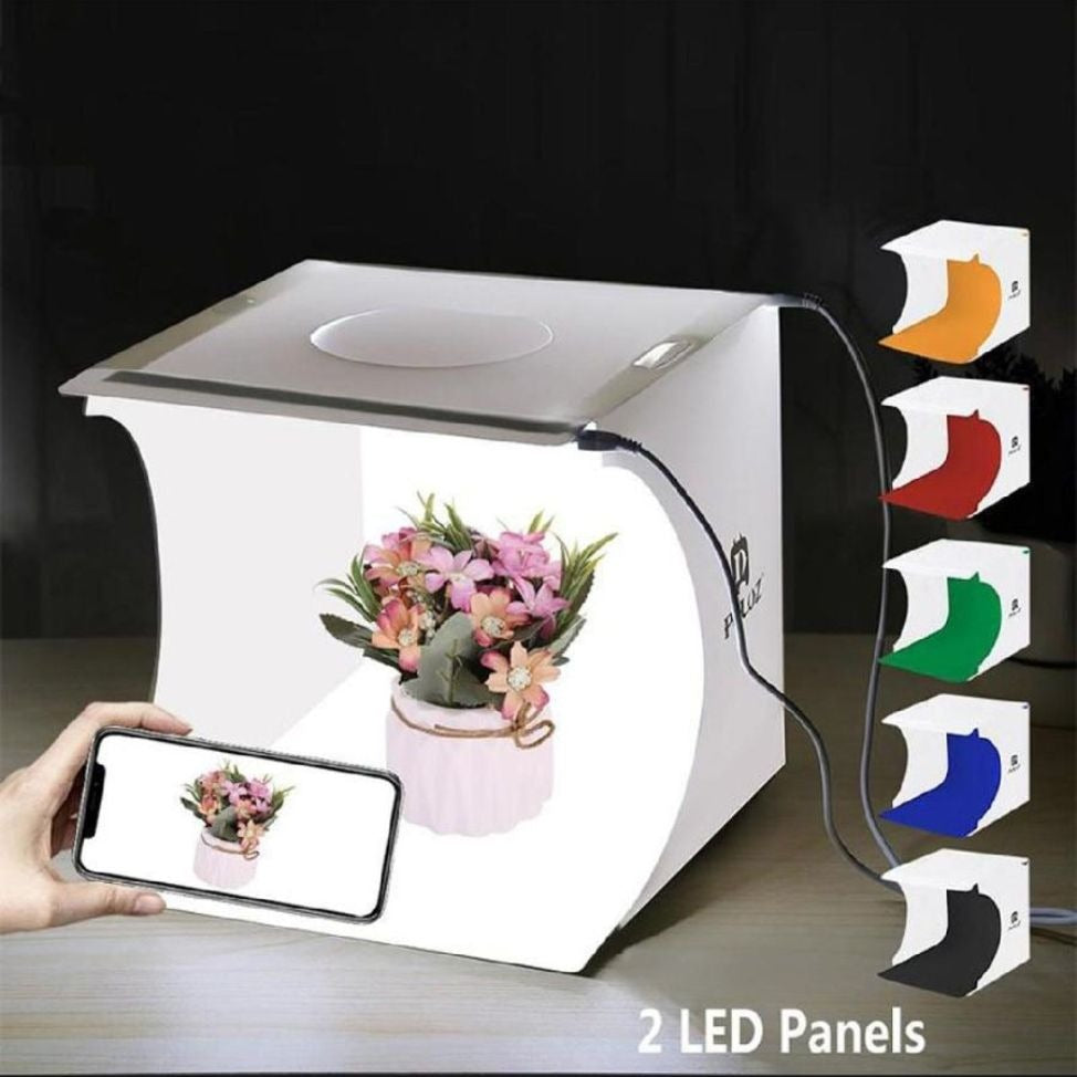 20cm Photography Box 2 LED Panels Folding Portable