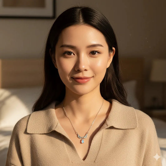 Necklace for girls,Crown Angel Wings Pendant