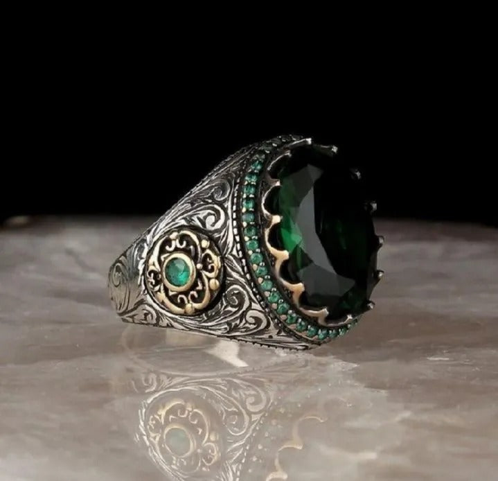 Turkish Design Fashion Stone Rings For Men