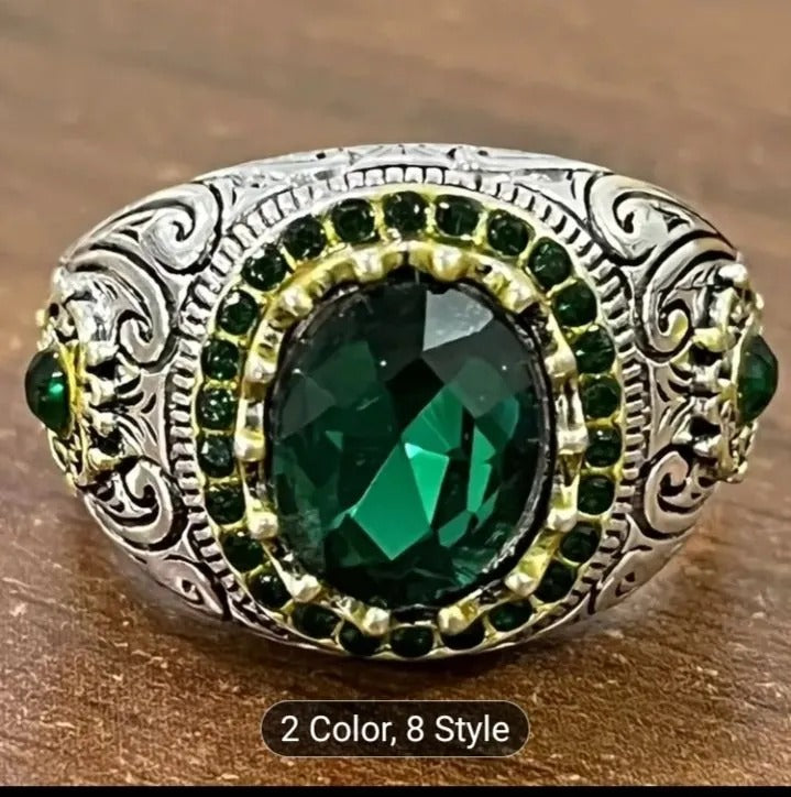Turkish Design Fashion Stone Rings For Men