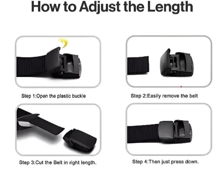 Men Imported Breathable Nylon Web Canvas Fabric Belt With Plastic Buckle