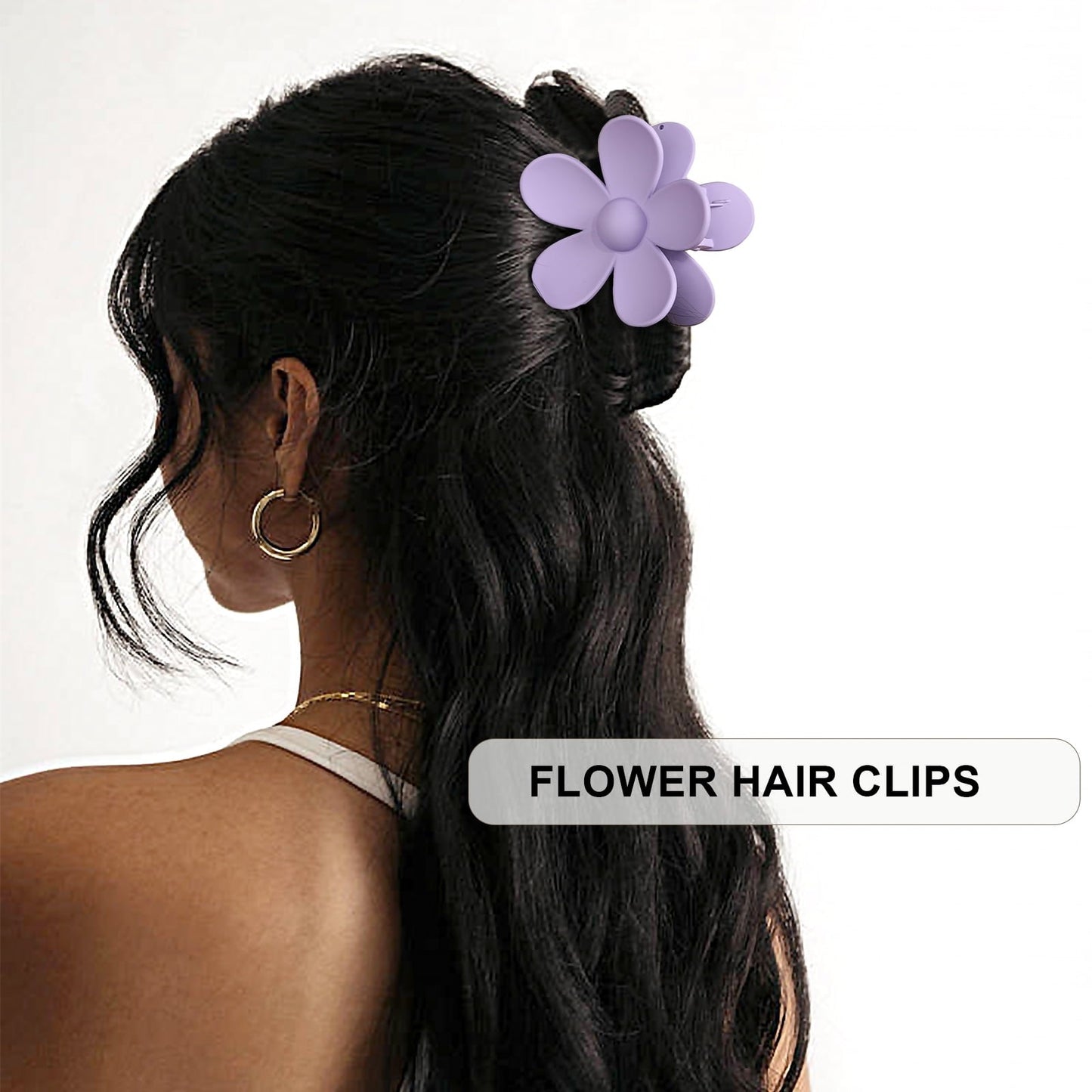 2 pcs Korean Flower Matte Non-Slip Cute Hair Claw Clips